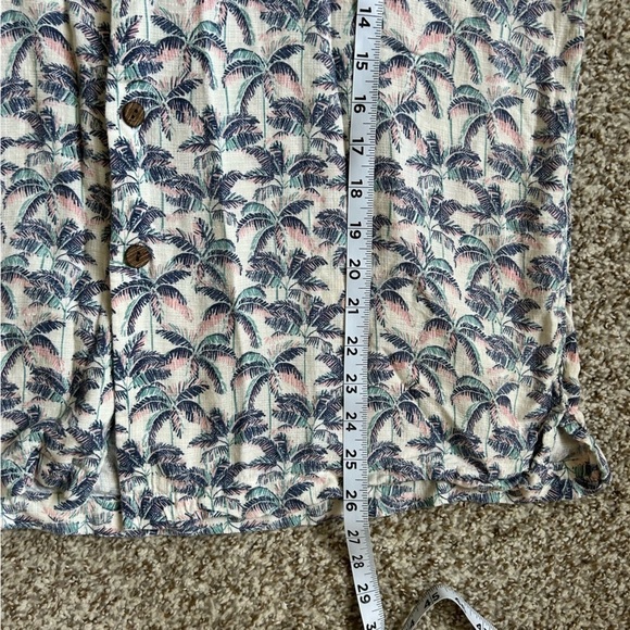 🦋 Caribbean Palm Tree Hawaiian Beach Button Down T-Shirt Large - Picture 6 of 6